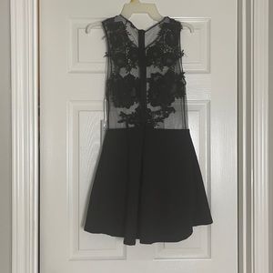 iris Black Lace Top w/ Solid Black Shorts Romper